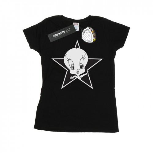 

Looney Tunes Womens/Ladies Tweety Pie Mono Star Cotton T-Shirt XXL білий