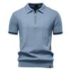 Men's Knitted Polo Shirt, Business Casual Short Sleeve Turn-Down Collar Polo Top Short Sleeve Turn-Down Collar Sweater Polo Tee for Spring Summer