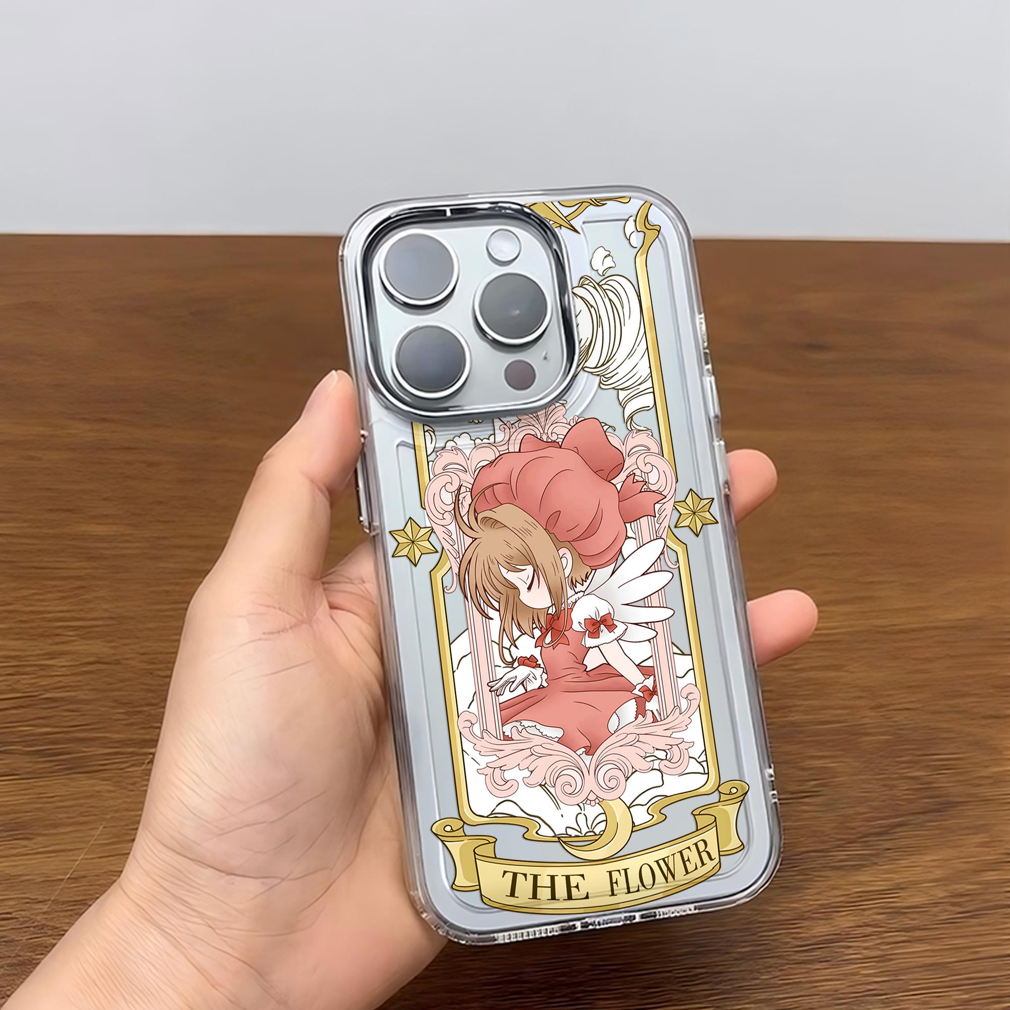 

Милый Чехол-Карта САКУРА Мультяшный Чехол для Телефона Для iPhone 17 16e 16 15 14 13 12 11mini Pro Max X XR XSMAX 8 7 Air Plus Мягкий Чехол iPhone 13 Pro