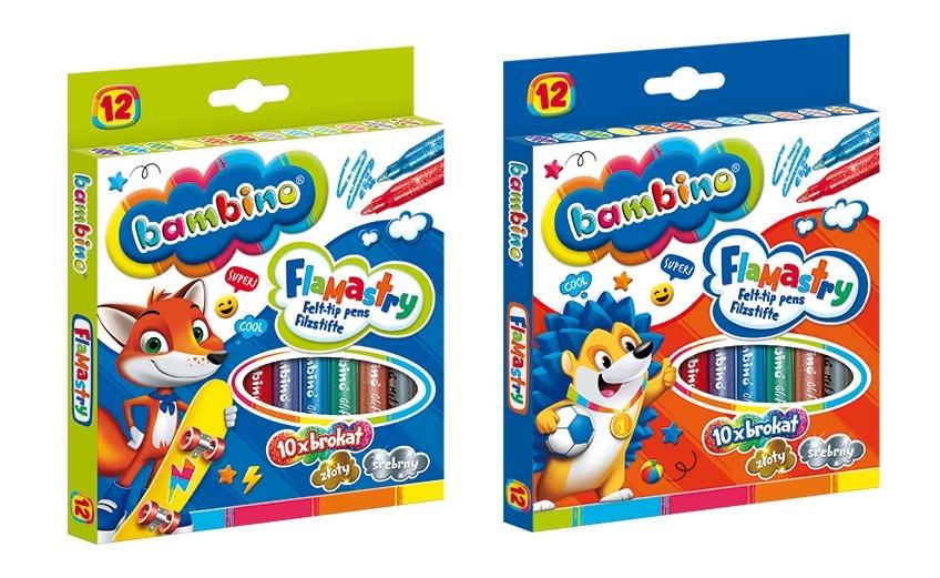 FLAMASTRY BROKATOWE 12 KOL. BAMBINO  8634