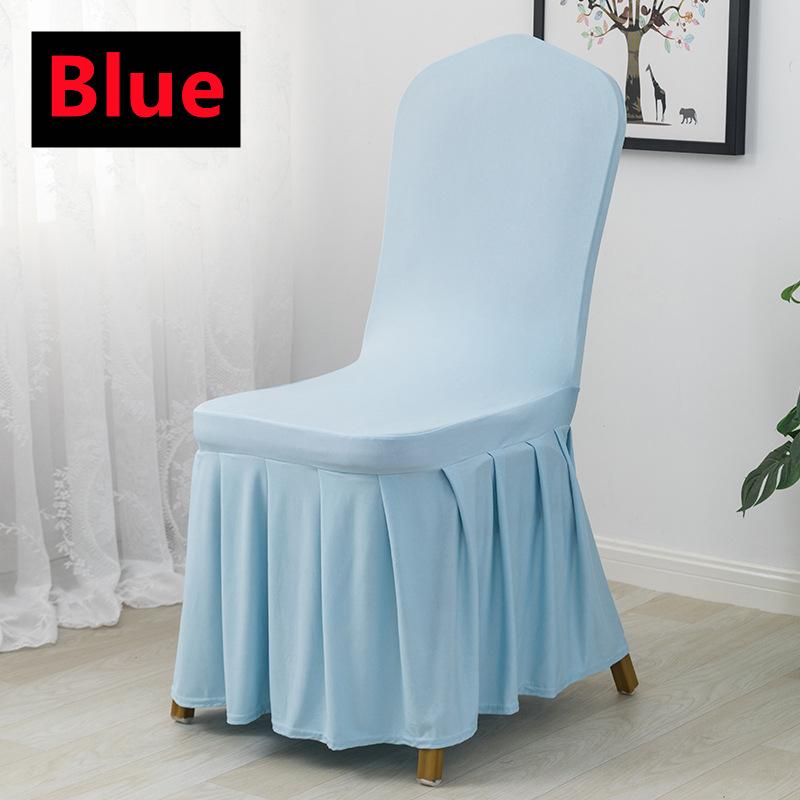 New 6-1PC Wedding Chair Cover Party Decoration Spandex With Skirt Pleated Use Elastic Stretch Dining Birthday Hotel Banquet Gift
