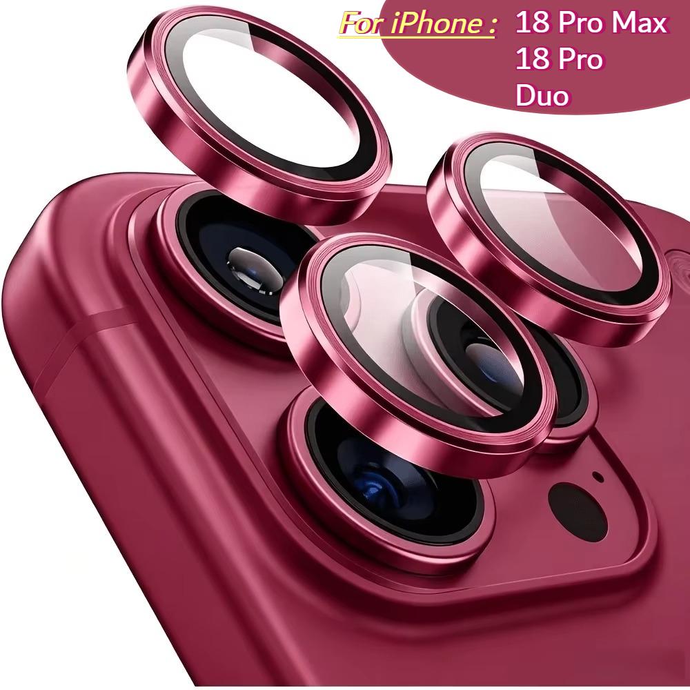 Metal Alloy Ring HD Clear Tempered Glass Camera Protectors for IPhone Duo Ultra 18 Fold 17 16 15 14 Pro Max Lens Film Full Cover 4