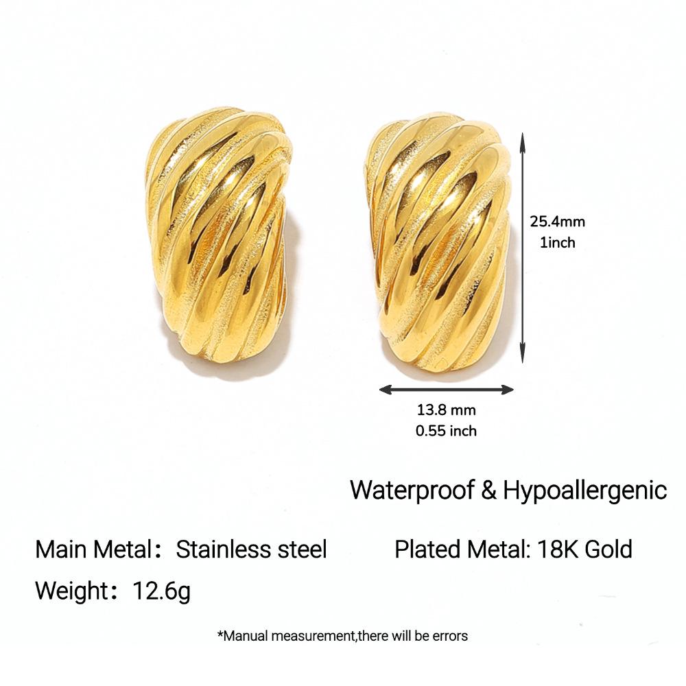 Yingtai 18K Gold Stainless Steel Stud Earrings with Vacuum Electroplating
