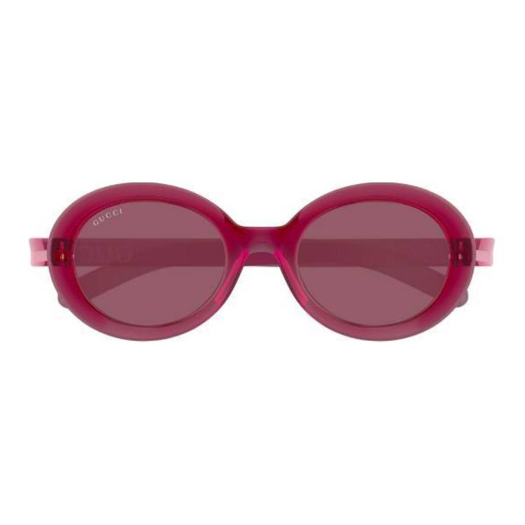 Gucci Gucci Temples Injection Molded Plastic Oval Sunglasses Women's Red