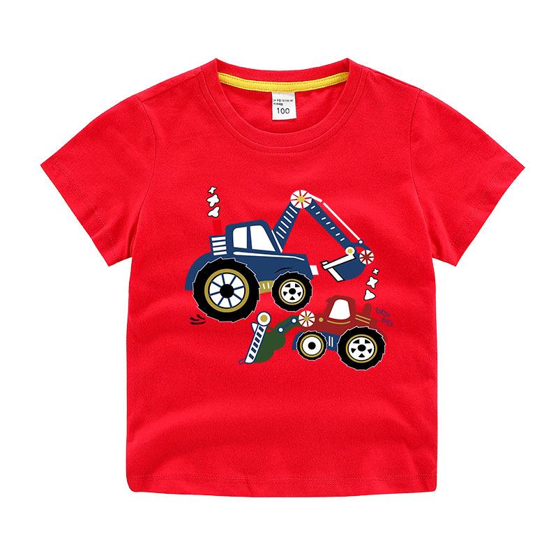 New Boys' Pure Cotton Short-Sleeve Printed T-Shirt - Round Neck Summer Top