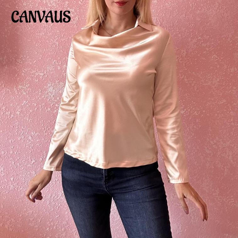 A Simple and Elegant Printed Swing-neck Shirt Collar for Women