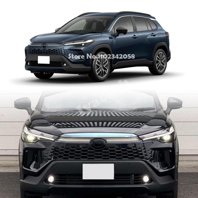 For Toyota Corolla Cross 2025 2026 ABS Car Front Center Net Modified Grille Trim Strip Cover Front Mesh Decoration Accessories