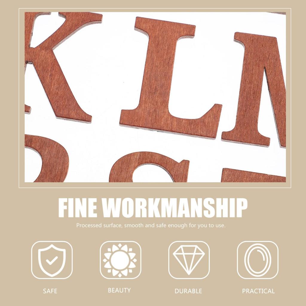 EXCEART Set Alfabeto in Legno, 104 Pezzi, 4,4 x 4,2 x 1,6 cm, Lettere Maiuscole, Sagome in Legno, Materiale Naturale Leggero per Artigianato Fai-da-Te,