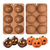 6 Cavity Halloween Pumpkin Silicone Mold DIY Cake Baking Mold for Making Chocolate Fondant Cupcakes Molds Nonstick