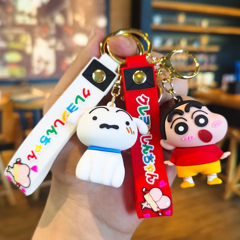 New Cartoon Cute Wax Shin-chan Disguise Keychain Pendant Doll Cute Key Ring Couple Cute Bag Accessories Pendant Car Key Chain