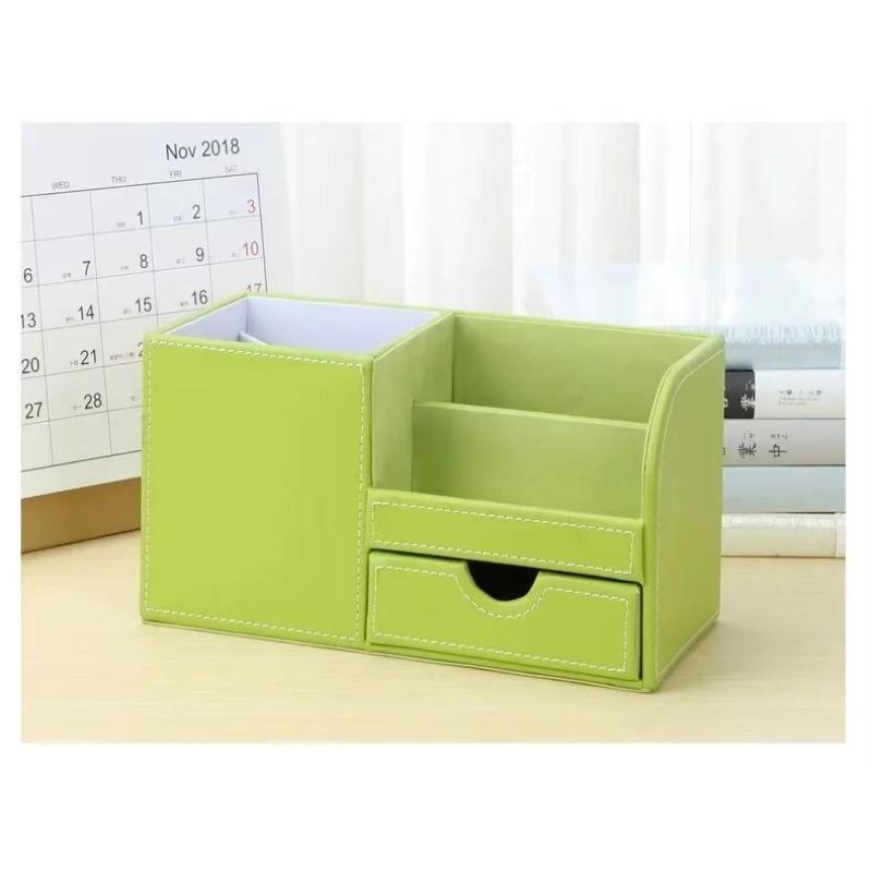 Fashion Creativity Multi-function Pencil Holder Household Office Kitchen Bedroom Desktop Leather Drawer Storage Box