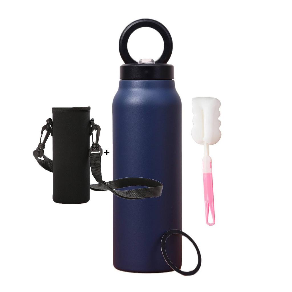 Isolierte Sportwasserflasche mit magnetischer Handyhalterung und eingebautem Ständer Perfekt für Fitnessstudio-Workouts, Outdoor-Abenteuer und Reisen