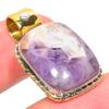 Natural Tiffany Stone TwoTone 925 Solid Sterling Silver Gift Pendant 1.25" k9V10