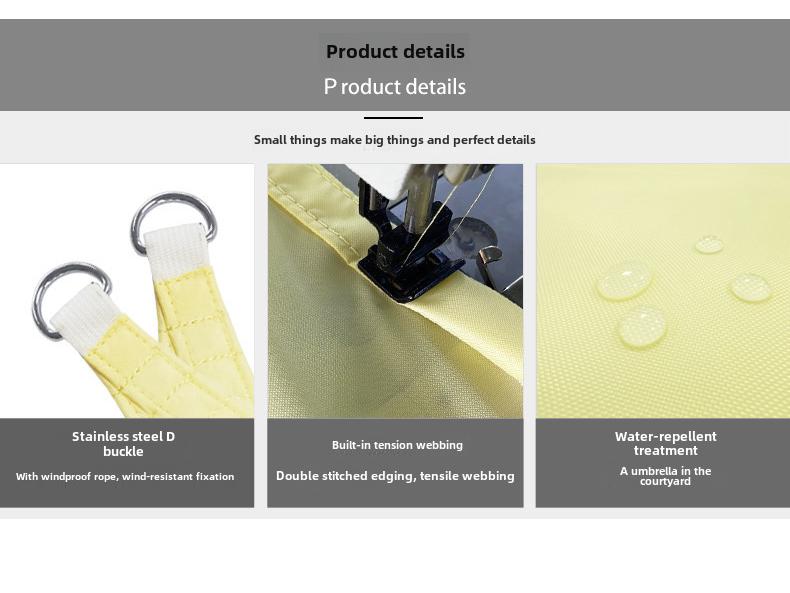 Waterproof Right Angle Triangle Sunshade Sail for Courtyard and Pool - UV Protection Canopy