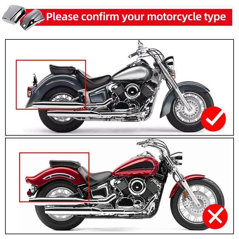 For Yamaha Dragstar V-Star XVS1100 Classic Custom 99-11 Motorcycle Chrome Battery Sdie Covers Left Right Fairing Guard Protector