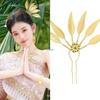 Dai Ethnic Gold Leaf Hairpin: Traditional Thai Headdress for Hanfu & Festival Performances