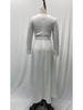 2025 French Style White Satin Evening Dress - Slimming, Elegant Long Skirt