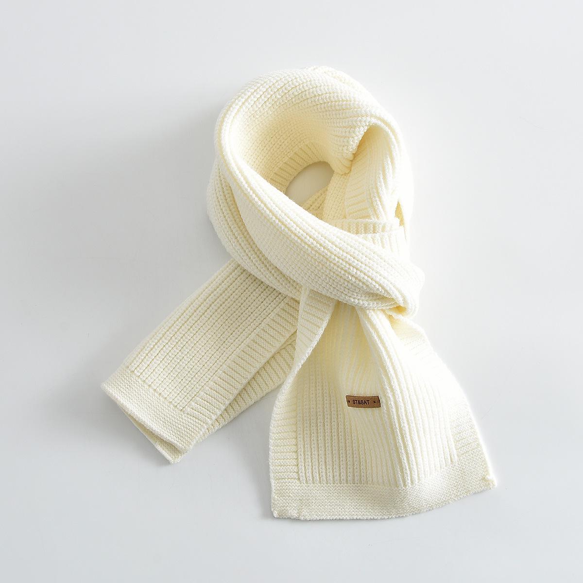 

Children s Korean-Style Knitted Winter Scarf – Warm, Windproof, Skin-Friendly Neck Warmer 120*17cm білий