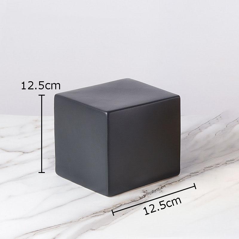 Minimalism Geometry Cube Round Statue Artwork Ornaments Desk Decoration Cube Sculpture Ceramic Crafts Room Aesthetic Decor