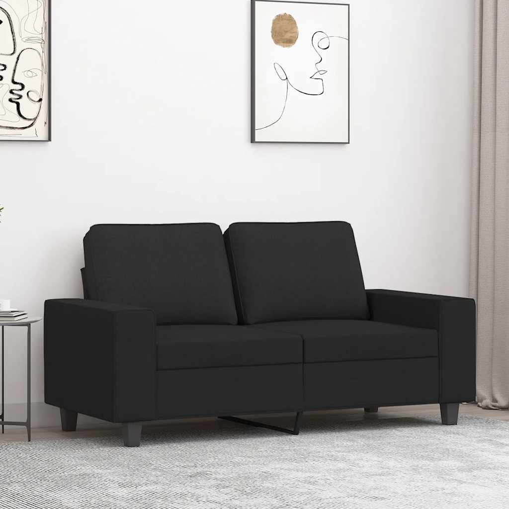 Vidaxl Sofa 2-Osobowa, Czarna, 120 Cm, Tapicerowana Tkaniną