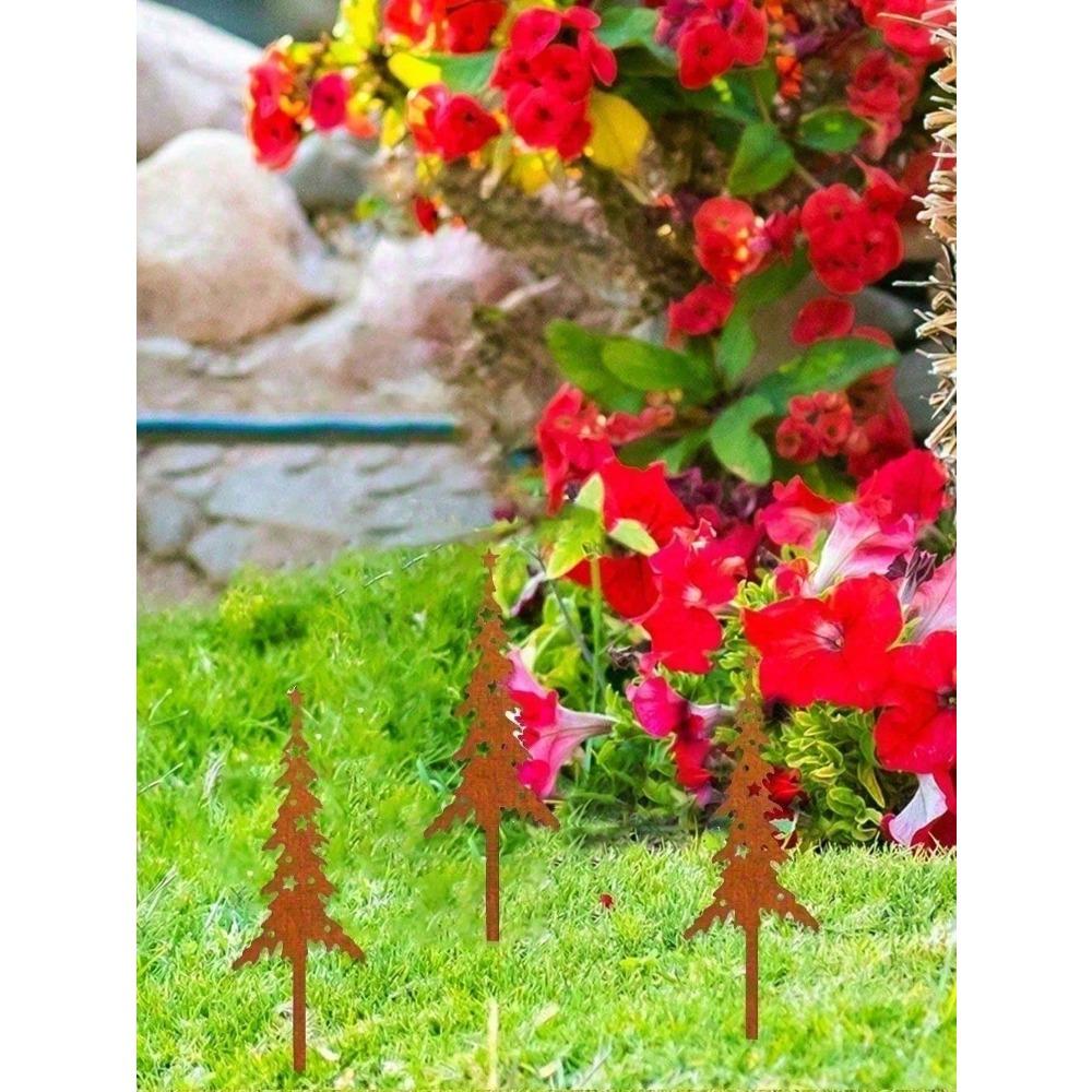 Vintage Metal Garden Stakes Antique Outdoor Yard Decor Rustic Weatherproof Easy Installation Patio Lawn Ornament