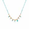 GEMCHIC Women's Ocean Style Blue Green Fish Heart Beaded Necklace Stainless Steel Layered Choker Jewelry