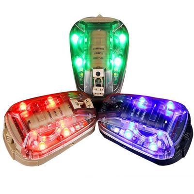Mehrfarbige Helm-Blinkleuchte Überlebenshelm IR-Lampe Sicherheits-Sporthelm-Licht für den Außenbereich