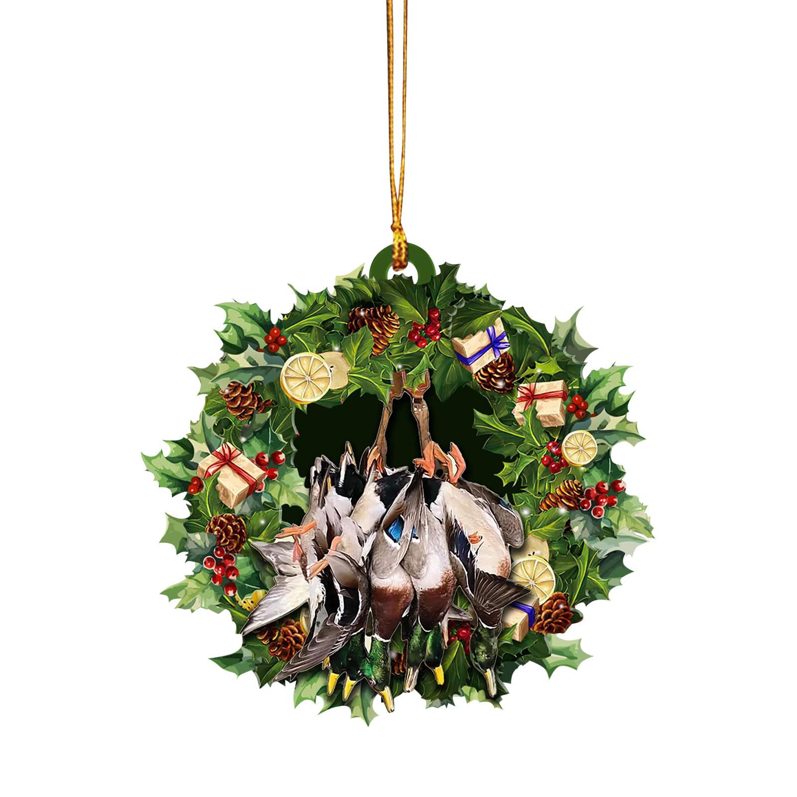 

Декор для охоты на водоплавающую дичь Акриловые рождественские украшения Шарм, подвесное животное для рождественской елки One Size