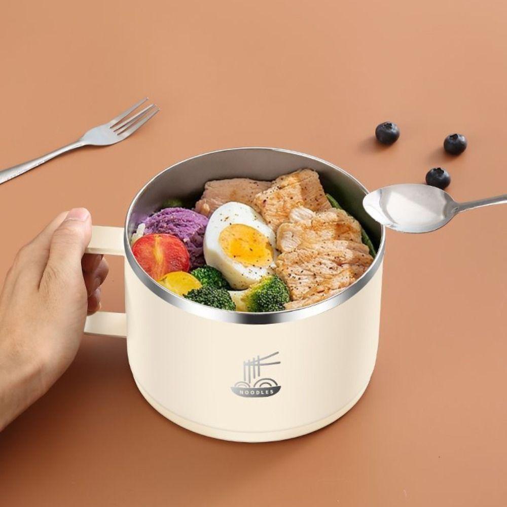 Insulated Stainless Steel Instant Noodle Bowl with Lid Food Container Ramen Bowl  Soup