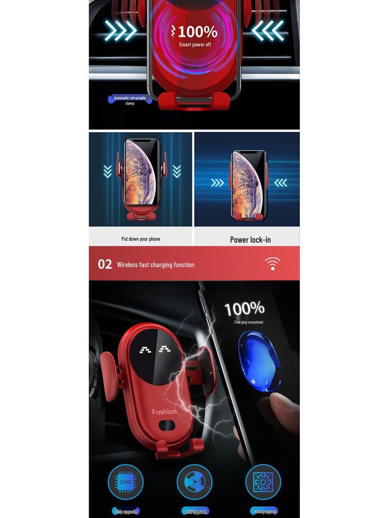 Grenzüberschreitendes S11 Smart Infrarot Auto Kabelloses Ladegerät & Automatischer Handyhalter