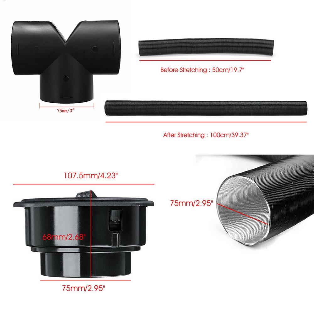 

75mm Auto Heater Pipe Duct Warm Air Outlet For Webasto For Eberspacher For Propex Diesel Heater Car Accessories