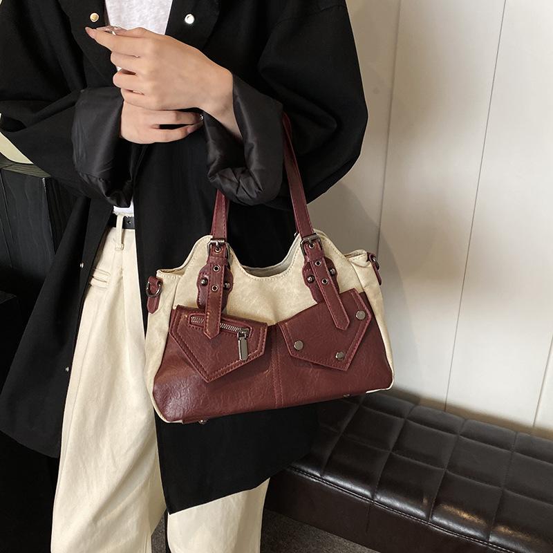 

Винтажная сумка большой вместимости женская 2025 осень и зима новая женская сумка сумочка универсальная сумка-мессенджер мягкая кожаная сумка-тоут 31*12*23 бордовый