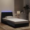 VidaXL Bed Frames with LED Lights, Upholstered Bed with Slat Base, Single Bed, Adult Bed, Modern, Black 100x200 Cm 3213765
