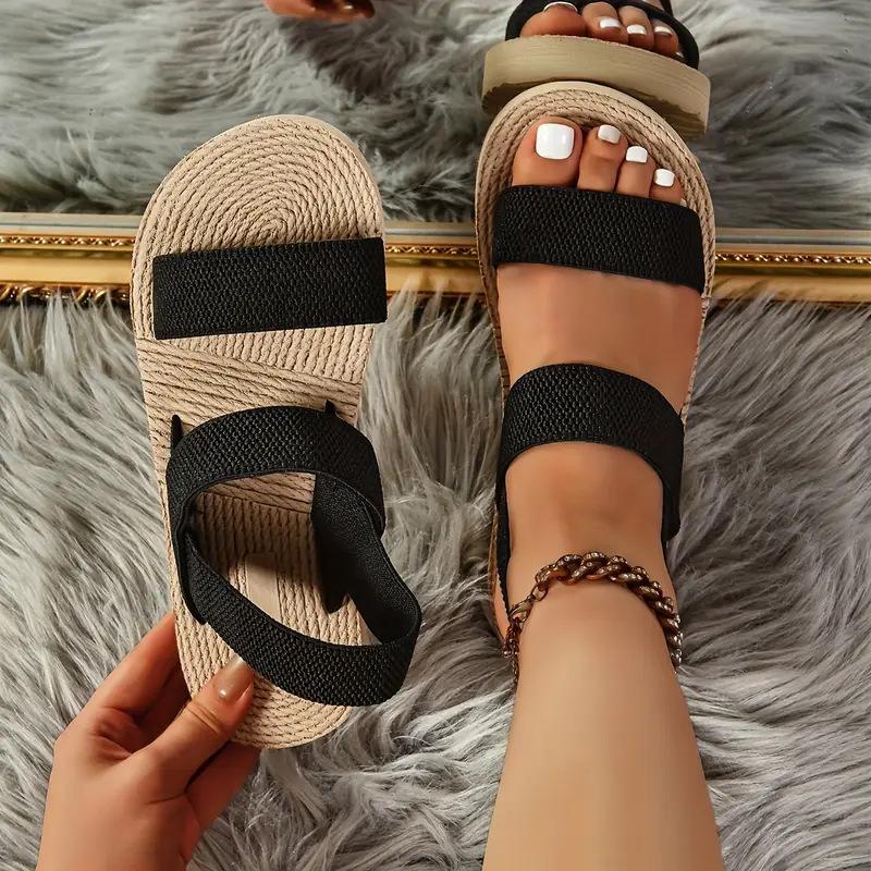 New Roman EVA Women's Mid-Heel Sandals - Round-Toe, Flat-Bottom Slippers for Outdoor, Summer 2024