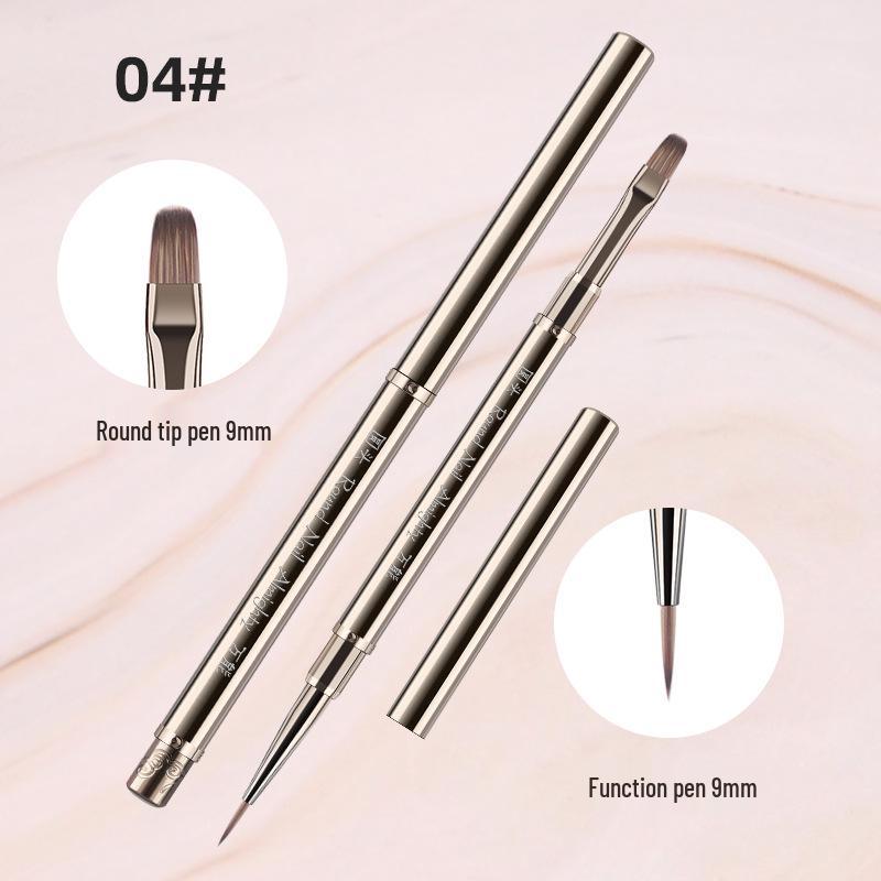 Metalowy długopis wielofunkcyjny do zdobienia paznokci, dwustronny: Liner, Malowanie, Modelowanie żelem, Rozprowadzanie, Przedłużanie