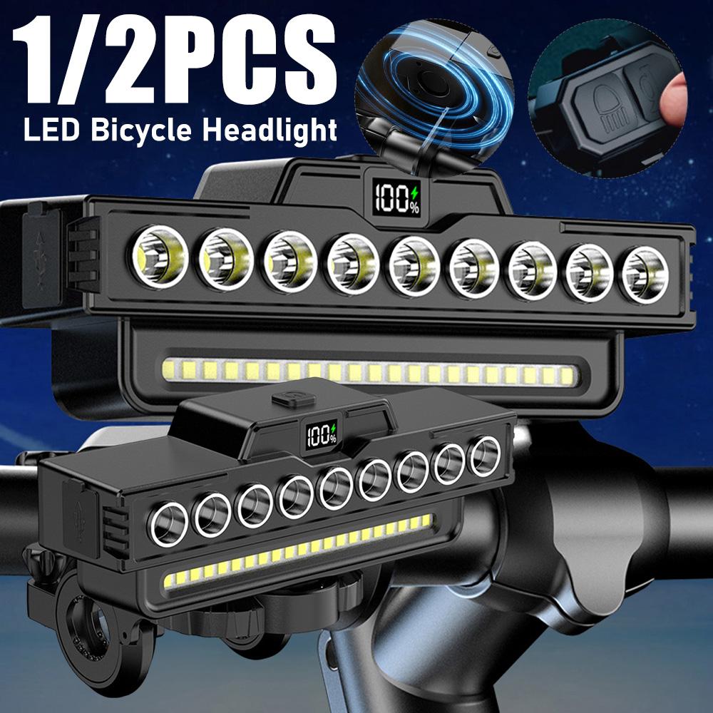 Bright Bike Headlight Rechargeable USB Charging Safety Front Lamp Waterproof High Brightness Bicycle Flashlight For Night Riding