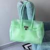 Korean Jelly Handbag Tpu Transparent Single Shoulder Women'S Bag Candy Color Large Capacity Tote Bag Armpit Bag Gift