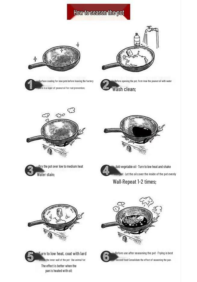 Handmade Non-Stick Zhangqiu Wok - Iron, No Coating, Fish Scale Design