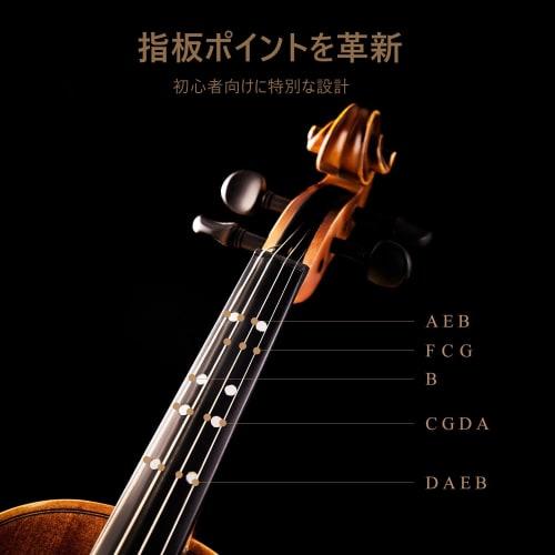 Eastar EVA-3 Beginner's Violin Set, Matte Finish, Fretboard Marked Tuners, and Spare String Set (4/4)