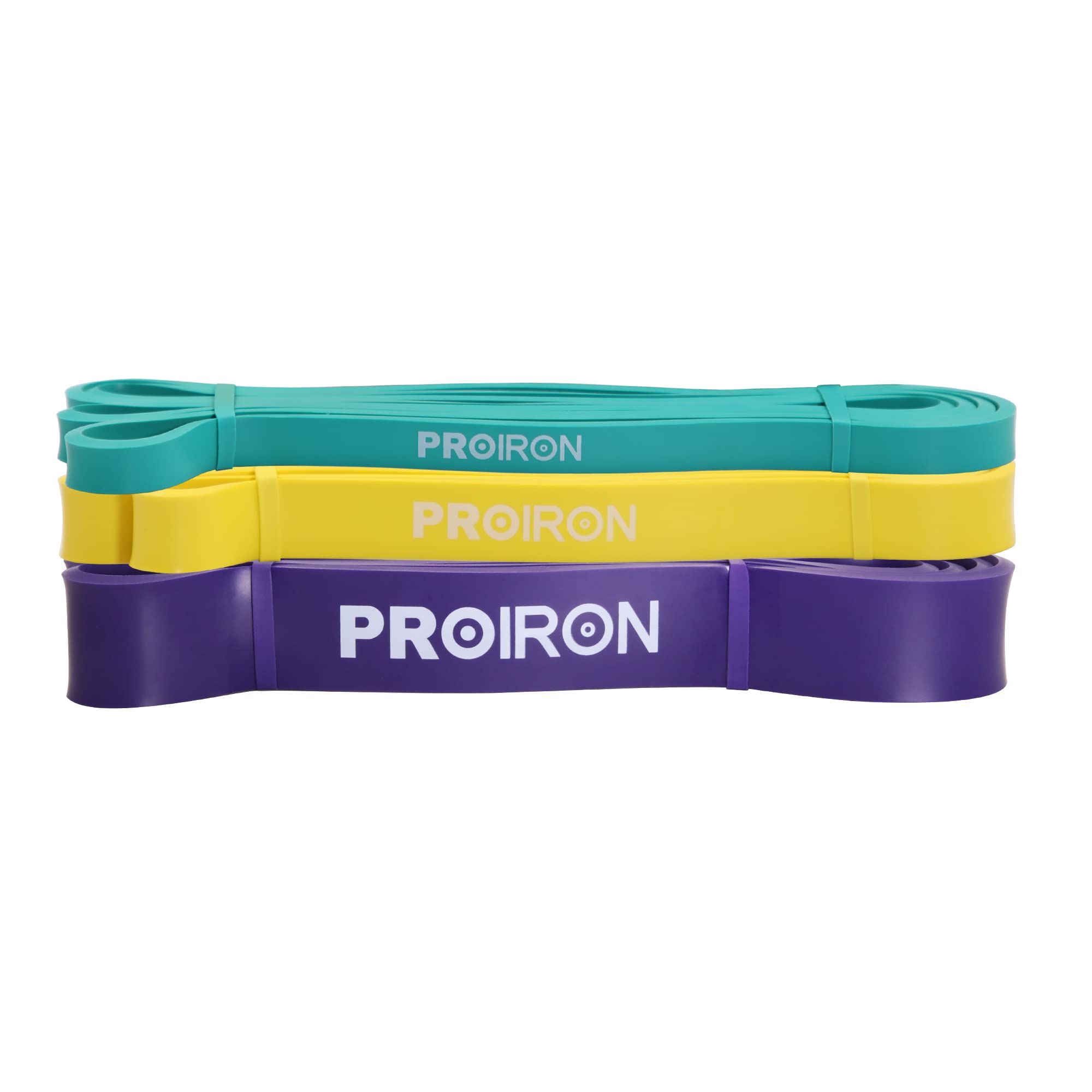 PROIRON Resistance Bands, Fitness Tubes, Training Bands, Made of Natural Latex, Pull-Up Aids, Thickened to Prevent Breakage (Set of 3 (Green + Yellow