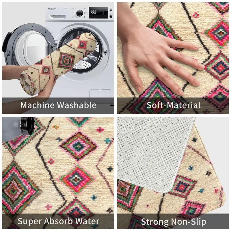 Marokkaans Berber Tapijt Boho Stijl Deurmat Antislip Antiek Boheems Geometrisch Deurmat Vloer Badkamer Entree Tapijt