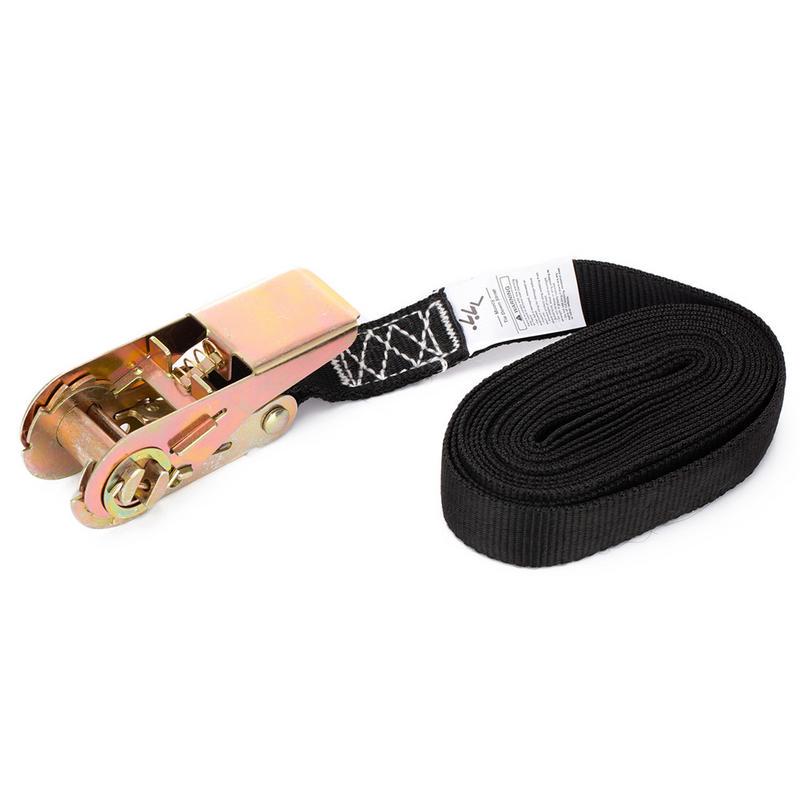 12ft//3.6m Heavy Duty Tie Down Cargo Ratchet Strap Belt With Buckle Black Webbed