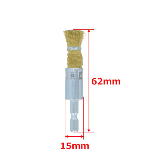 Takagi EARTH MAN Hexagonal Shaft Brush Type Wire Brush Brass Wire 15mm