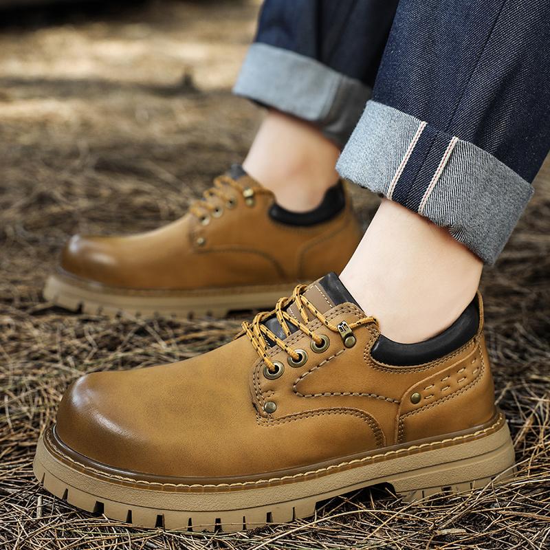 Klassische Herrenschuhe Lässiger Lederschuh Verdickte Rutschfeste Abriebfeste Sohlen Arbeitsschuhe
