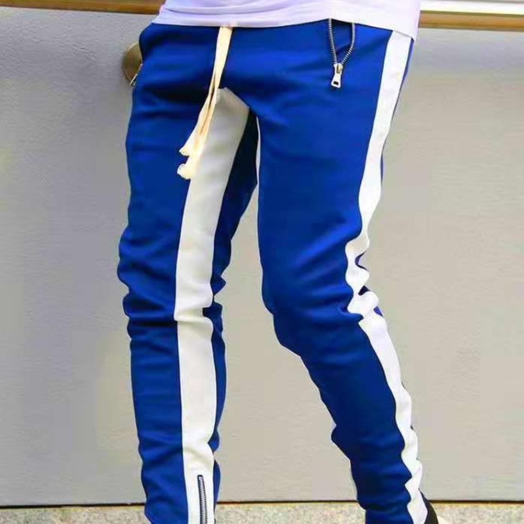 

Новые брюки на шнурке, спортивные брюки на молнии с двойным карманом, модные мужские полосатые брюки XXXL