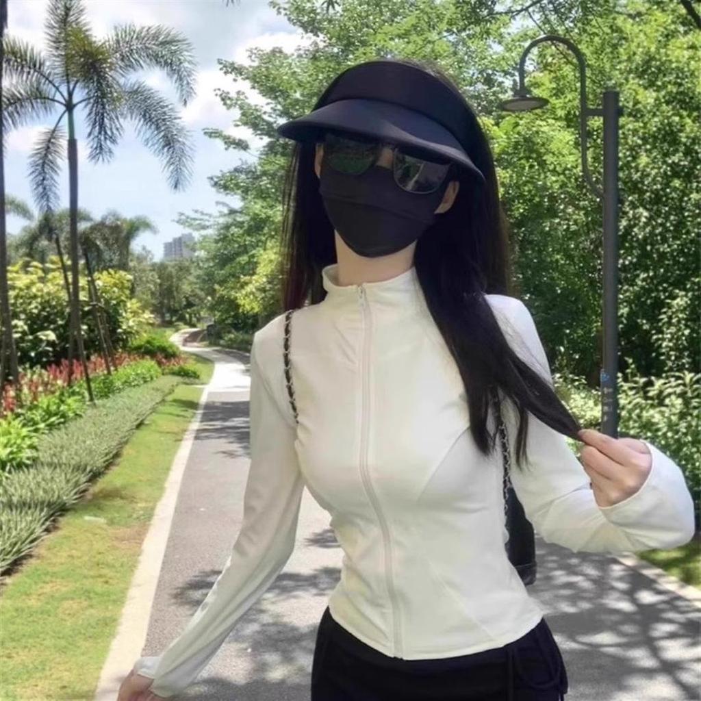 Women's Slim Fit UV Protection Jacket - Tight Yoga Top, Stand-Up Collar, Summer 2025 Style