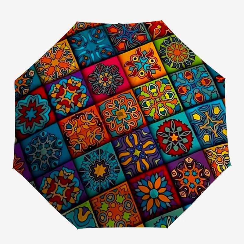 

1pc Colorful Mandala Umbrella - Portable Home Essential, Durable Iron Frame with Rod Structure, Fashion Lovers yy250910117