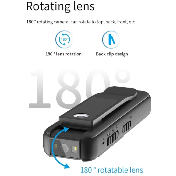 CS08 600mAh Battery Back Clip Video Camcorder Mini Body Camera for Work Offices
