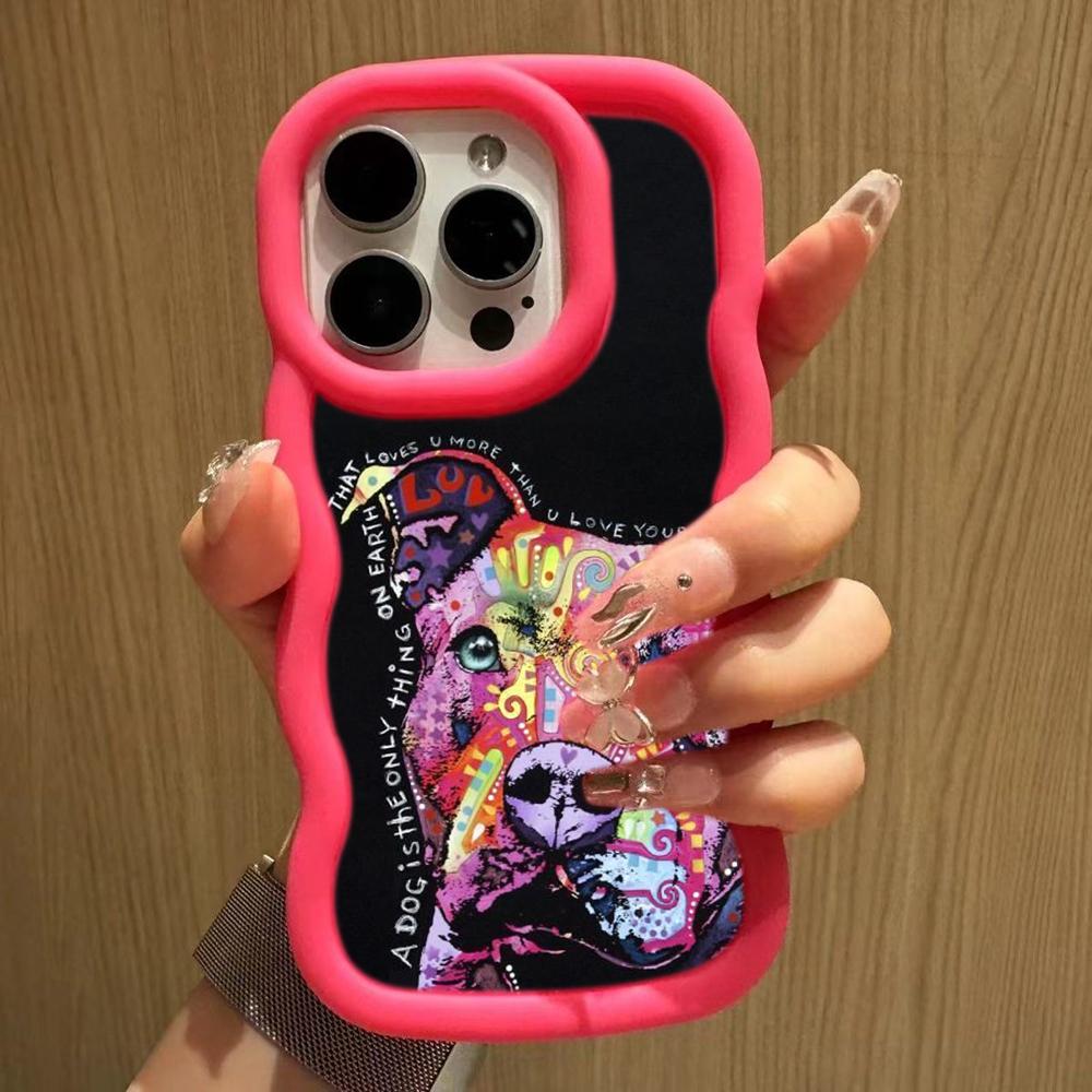 Ae76 Dog Color Doodle Design Art Protective Phone Cases for Samsung S24 Plus S23 Ultra A14 A55 A06 Honor X9b Motorola OnePlus Big Wave TPU Back Cover