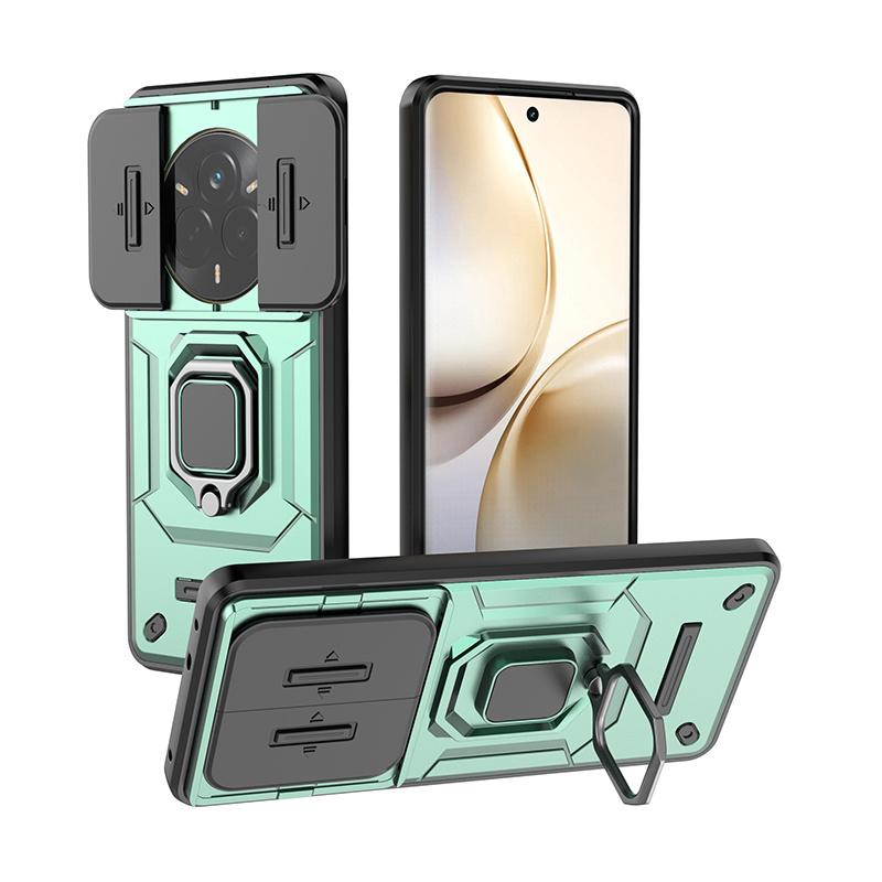 Shockproof Armor Case For OPPO Realme 14 Pro 5G Slide Lens Camera Protection Back Cover for Realme 14 Pro Plus Ring Stand Cases